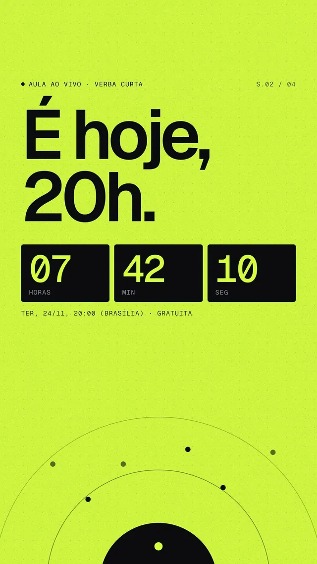 Story Black Friday: É hoje, 20h, em fundo lima com contador