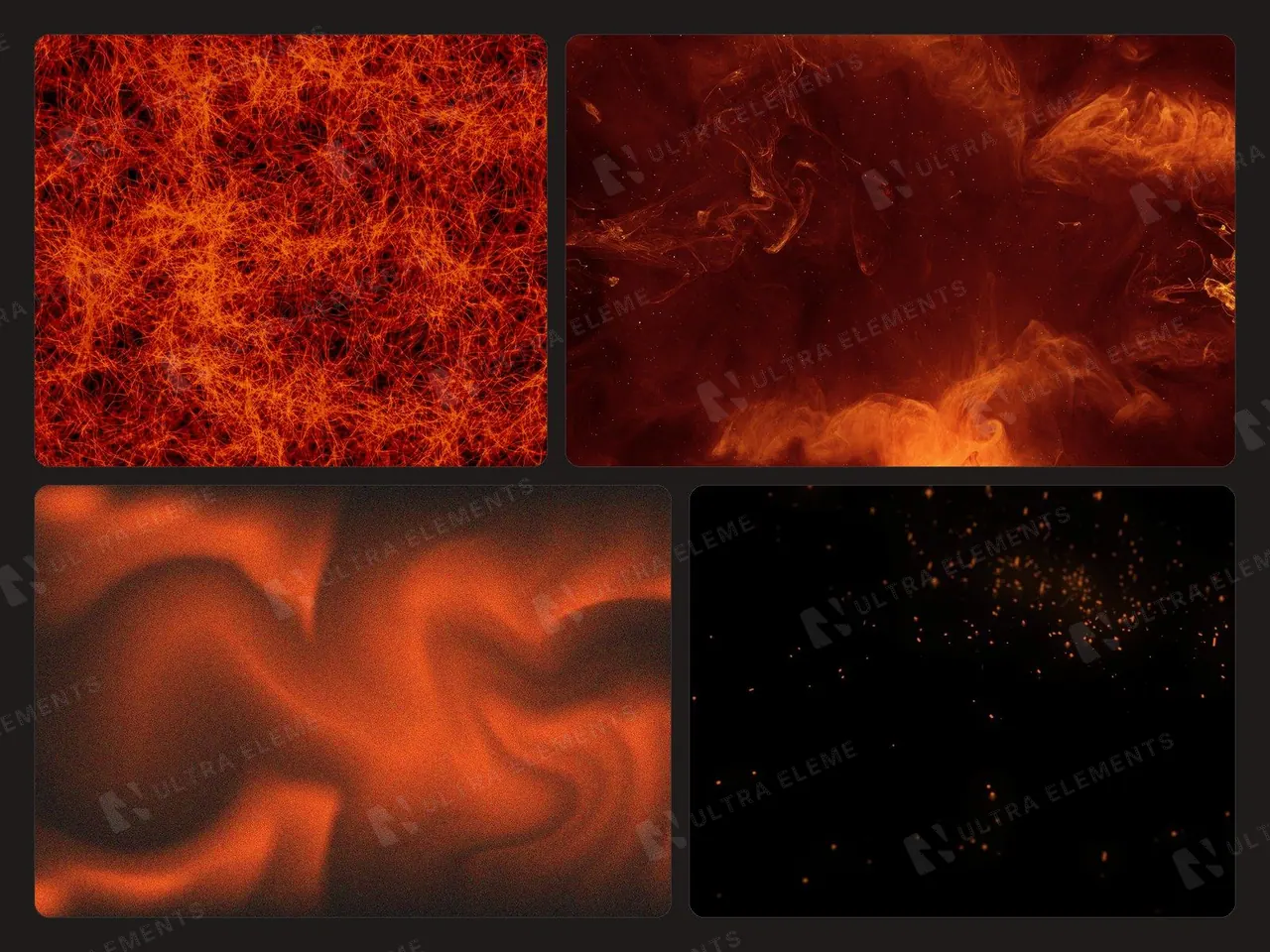 Texturas de fogo, fumaça e brasas: 4 fundos escuros em alta resolução — imagem 1 de 5