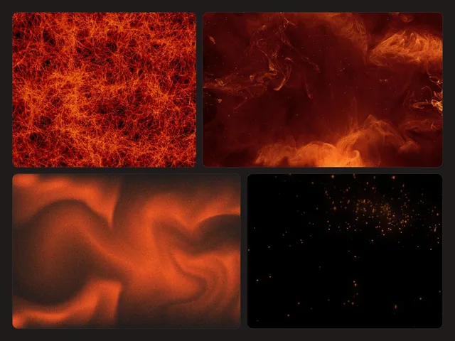 Texturas de fogo, fumaça e brasas: 4 fundos escuros em alta resolução