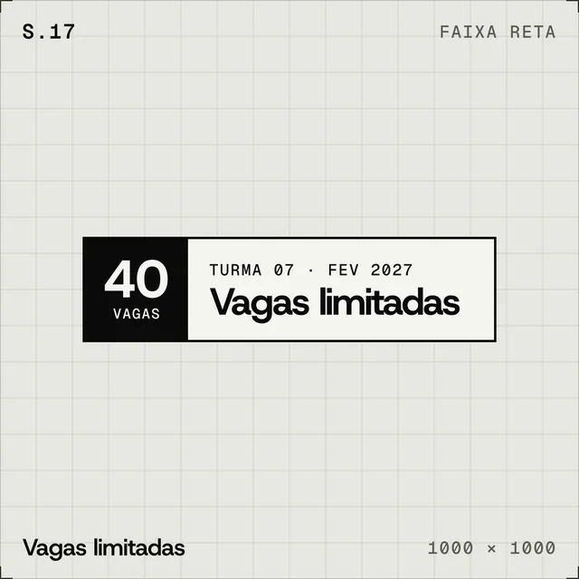 Selo plano Vagas limitadas: faixa com contador de 40 vagas
