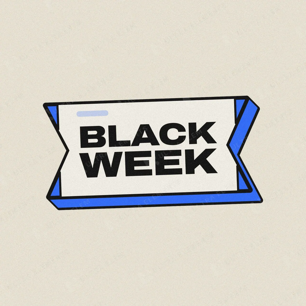 Selo 3D Black Week: faixa com cauda em V — imagem 1 de 4