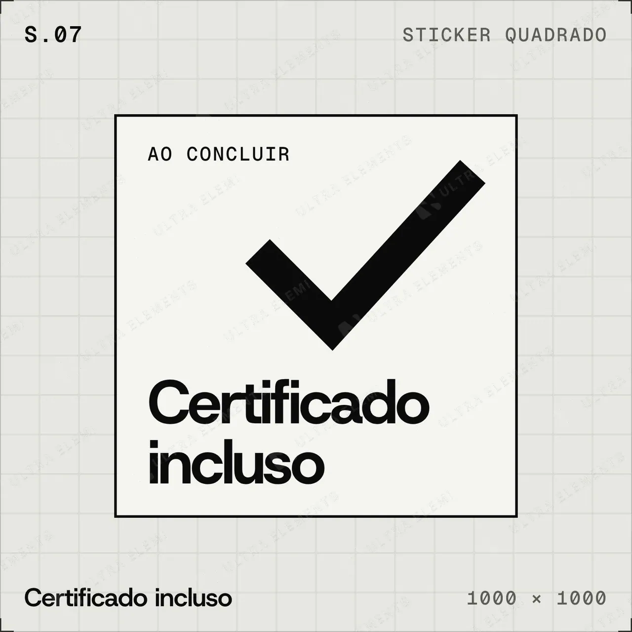 Selo plano Certificado incluso: quadrado com check grande — imagem 1 de 4