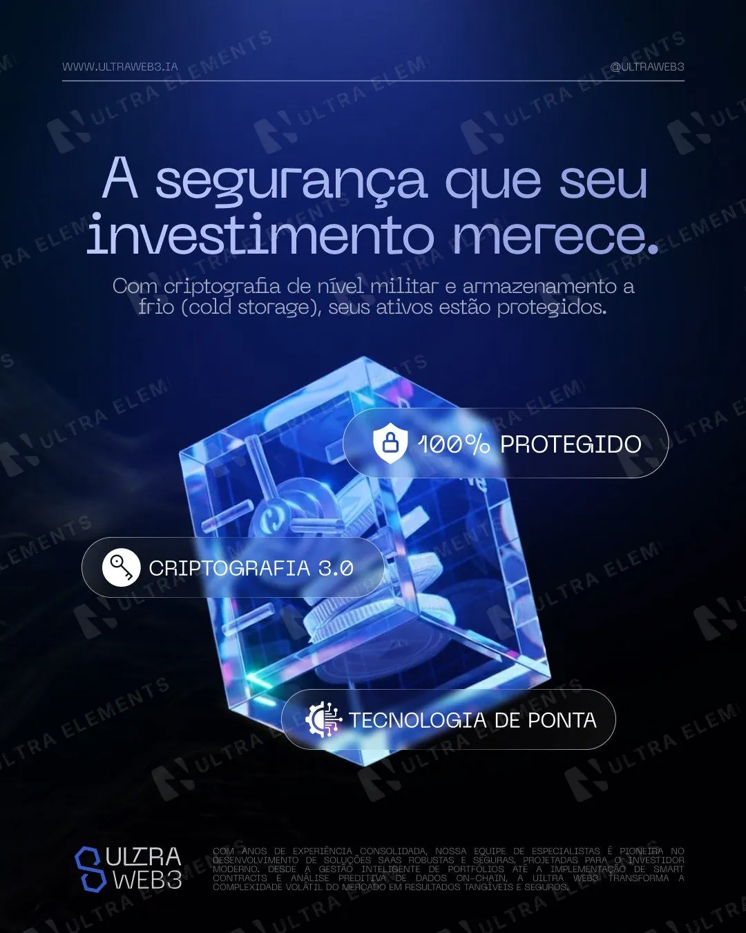 Post cripto Web3: a segurança que seu investimento merece com cubo de vidro (feed)