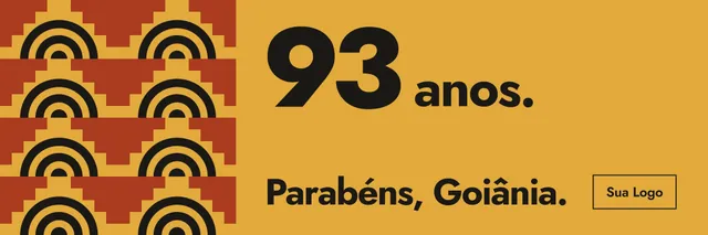 Outdoor Aniversário de cidade 9×3 m: '93 anos. Parabéns, Goiânia.' com azulejos art déco