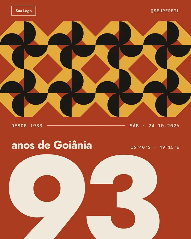 Post Aniversário de cidade: idade gigante creme sobre terracota com azulejos em cata-vento