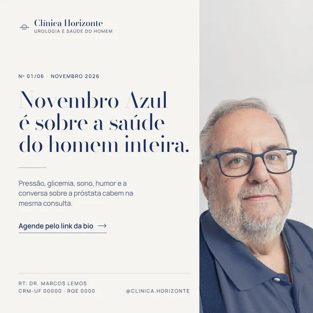 Post Novembro Azul: saúde do homem inteira com retrato à direita (1:1)