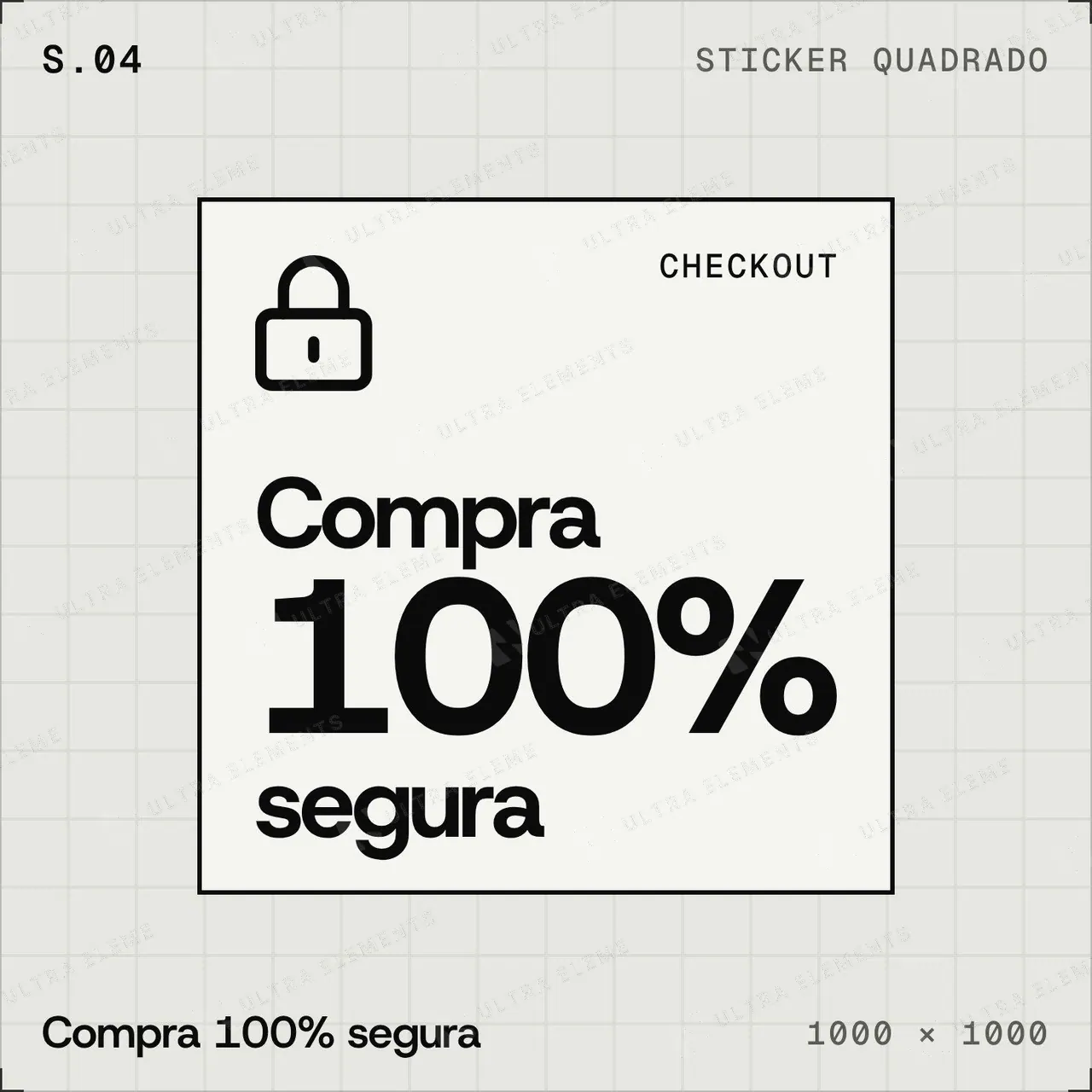 Selo plano Compra 100% segura: quadrado com cadeado — imagem 1 de 4