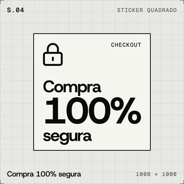 Selo plano Compra 100% segura: quadrado com cadeado
