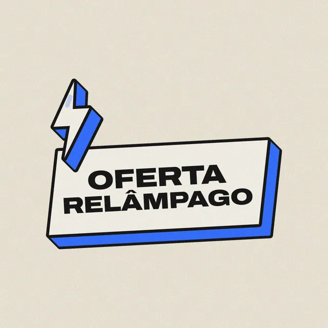 Selo 3D Oferta Relâmpago: placa com raio