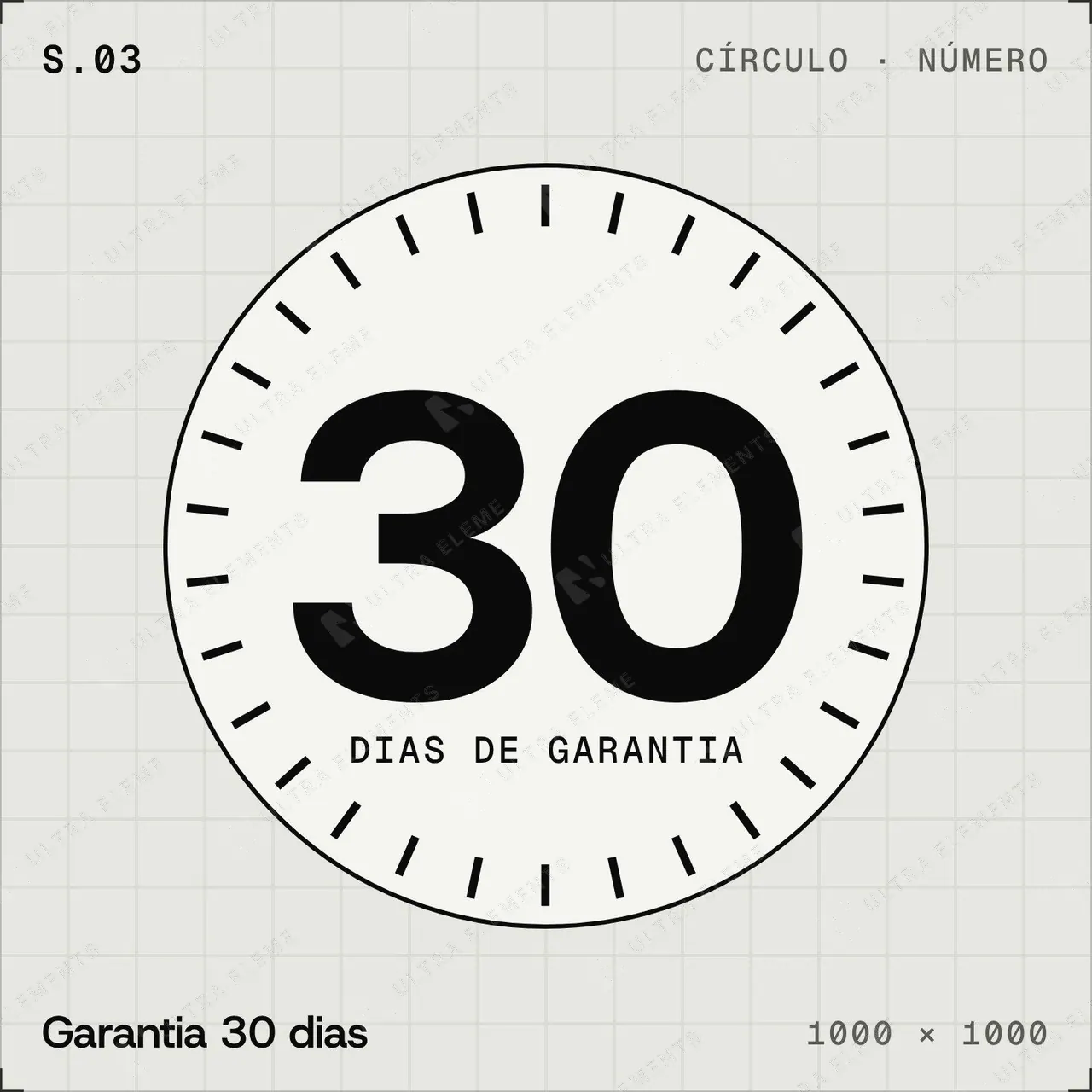 Selo plano Garantia 30 dias: círculo com anel completo — imagem 1 de 5