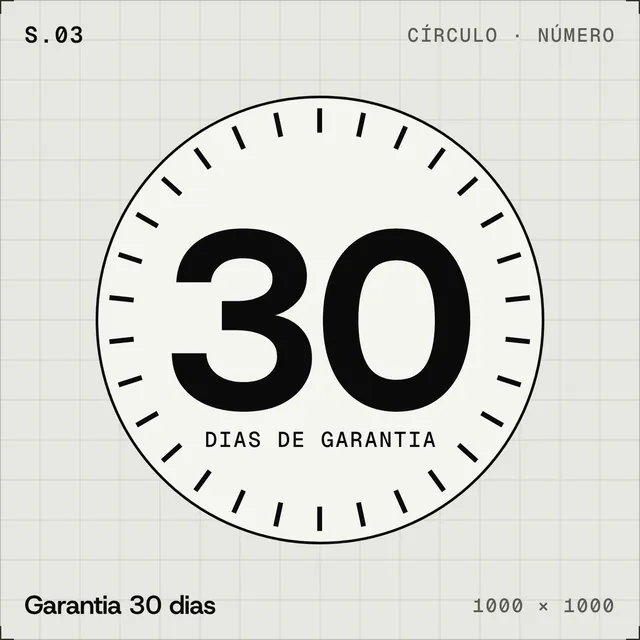 Selo plano Garantia 30 dias: círculo com anel completo