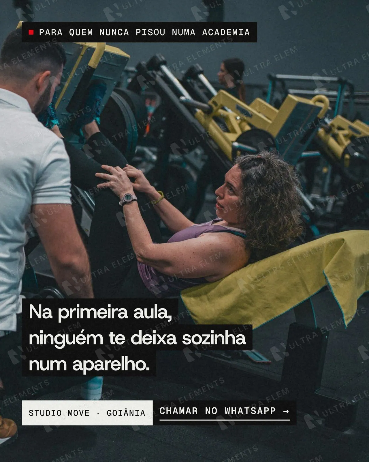 Anúncio nativo lo-fi para Meta Ads com foto de celular e legenda queimada de bastidor (feed + story) — imagem 1 de 3