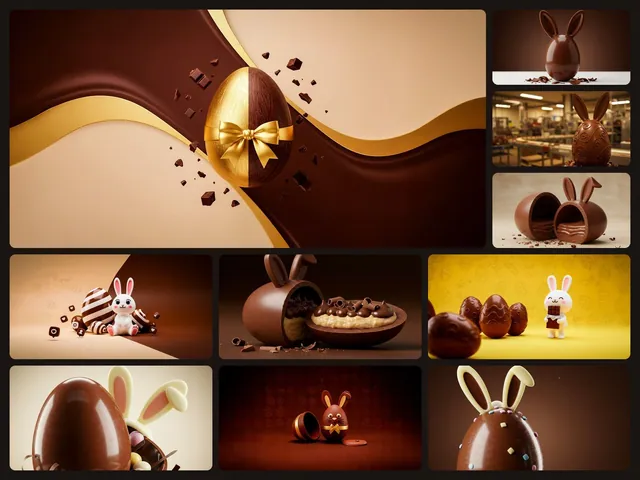 Coleção Páscoa Chocolate: 10 imagens de ovos e coelhinhos para banners