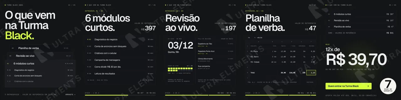 Carrossel Black Friday stack de oferta: o que vem no curso em 5 slides — imagem 1 de 8