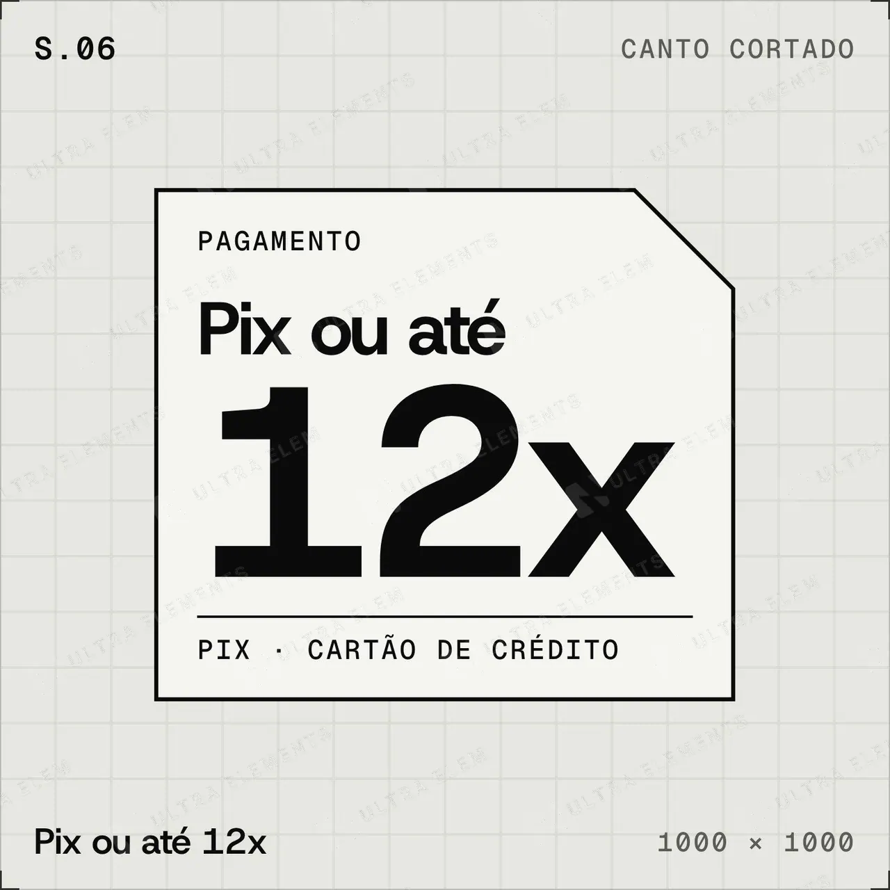 Selo plano Pagamento à vista ou em até 12x: canto cortado — imagem 1 de 4