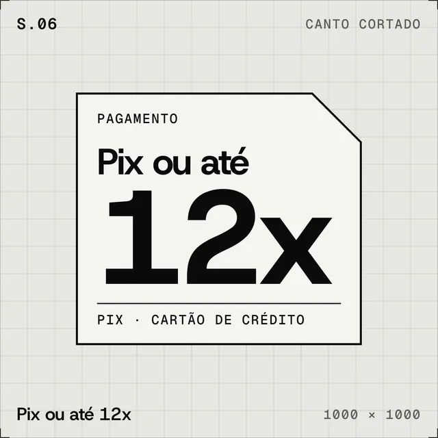 Selo plano Pagamento à vista ou em até 12x: canto cortado