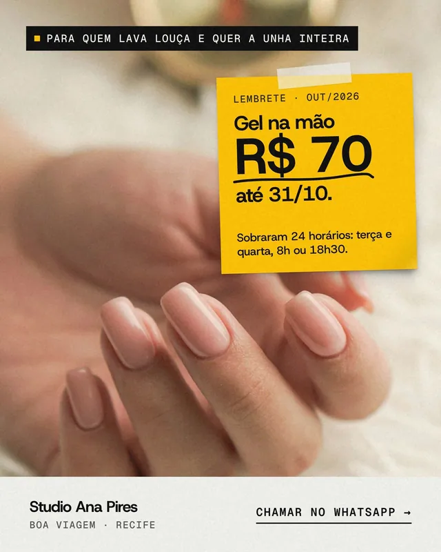 Anúncio nativo lo-fi para Meta Ads com post-it amarelo de oferta sobre foto de celular (feed + story)