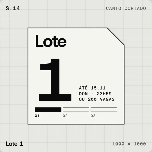 Selo plano Lote 1: número gigante e régua de lotes