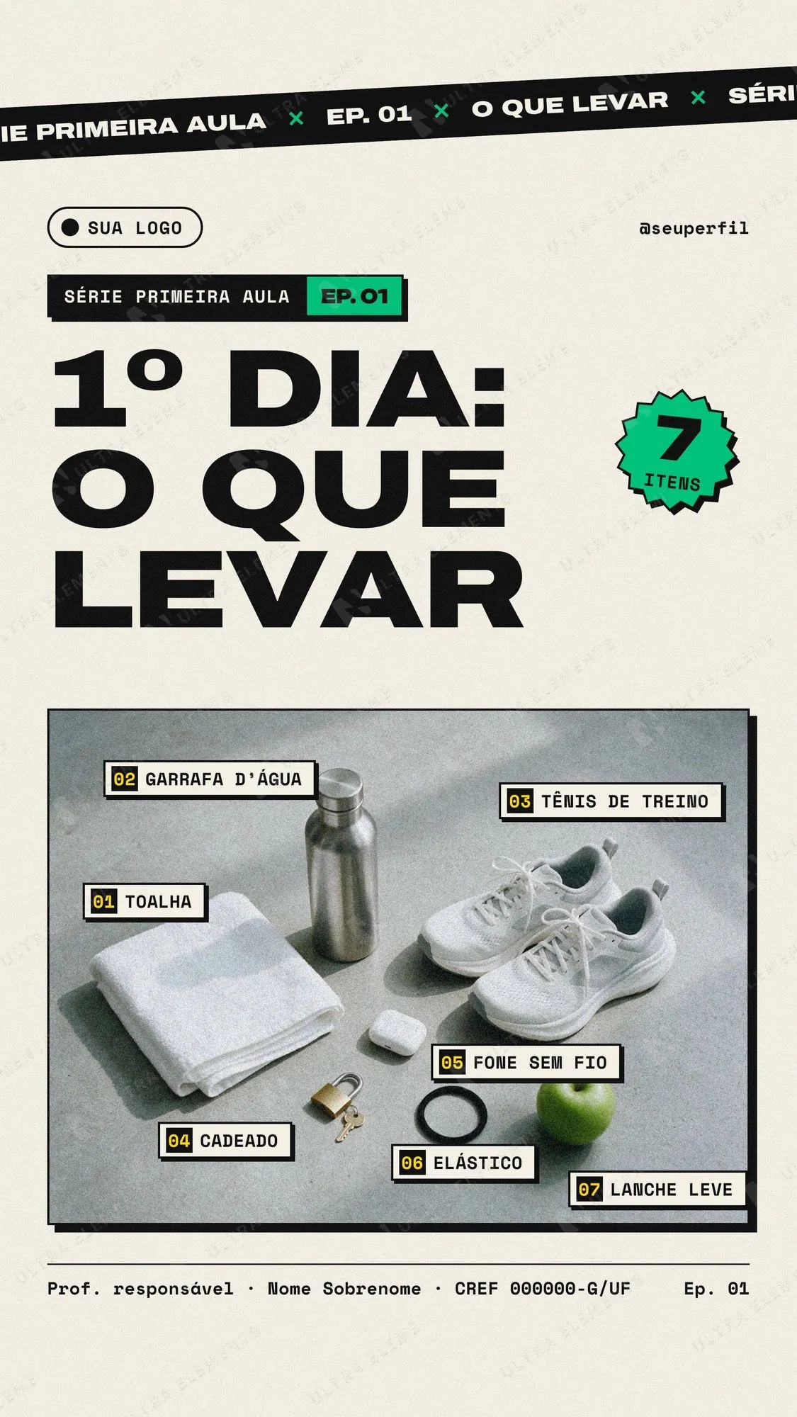 Capa de Reels de academia Série Primeira Aula Ep. 01: 1º dia, o que levar — imagem 1 de 2