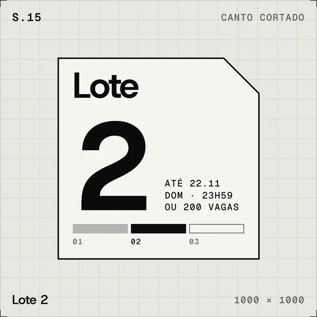 Selo plano Lote 2: número gigante e régua de lotes