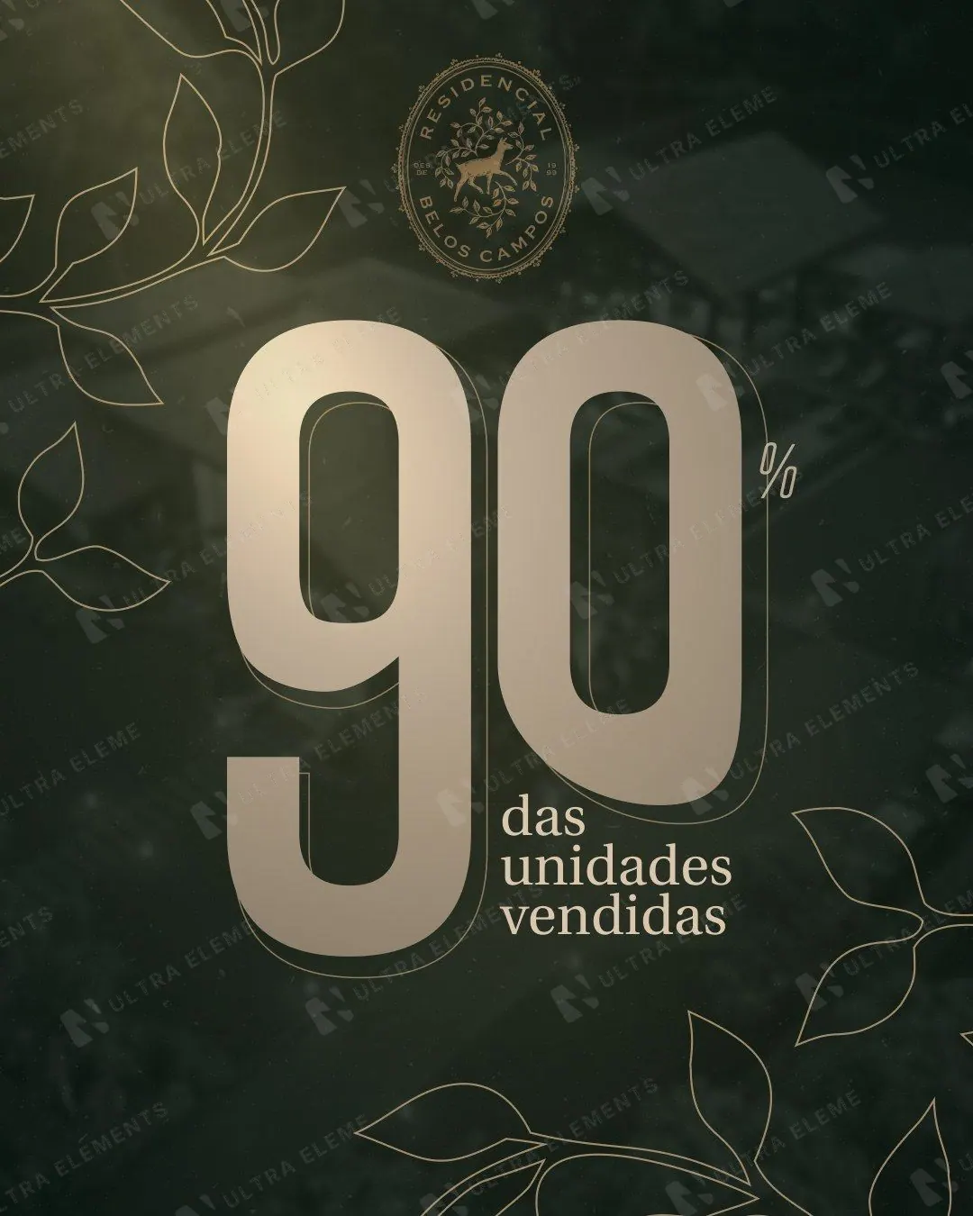 Post imobiliária de alto padrão: 90% das unidades vendidas (feed)