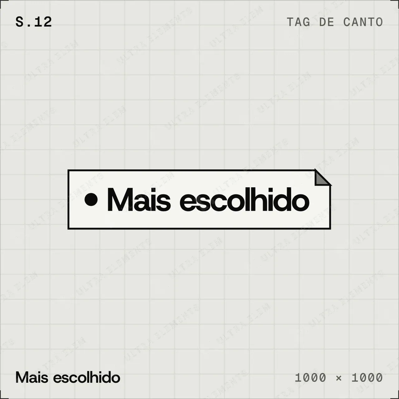 Selo plano Mais escolhido: tag de canto com dobra — imagem 1 de 4