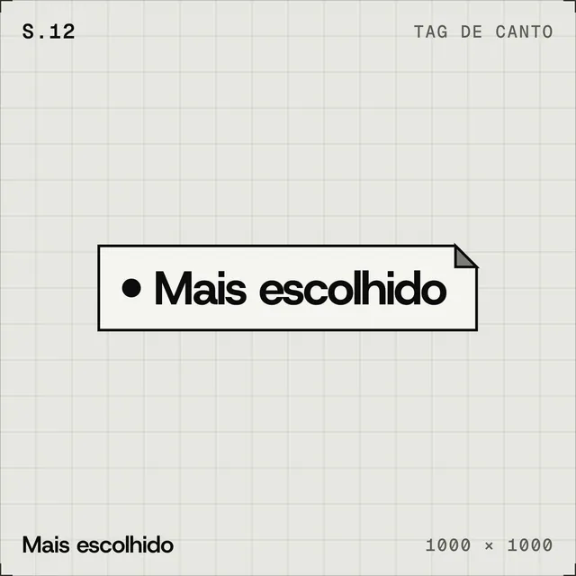 Selo plano Mais escolhido: tag de canto com dobra