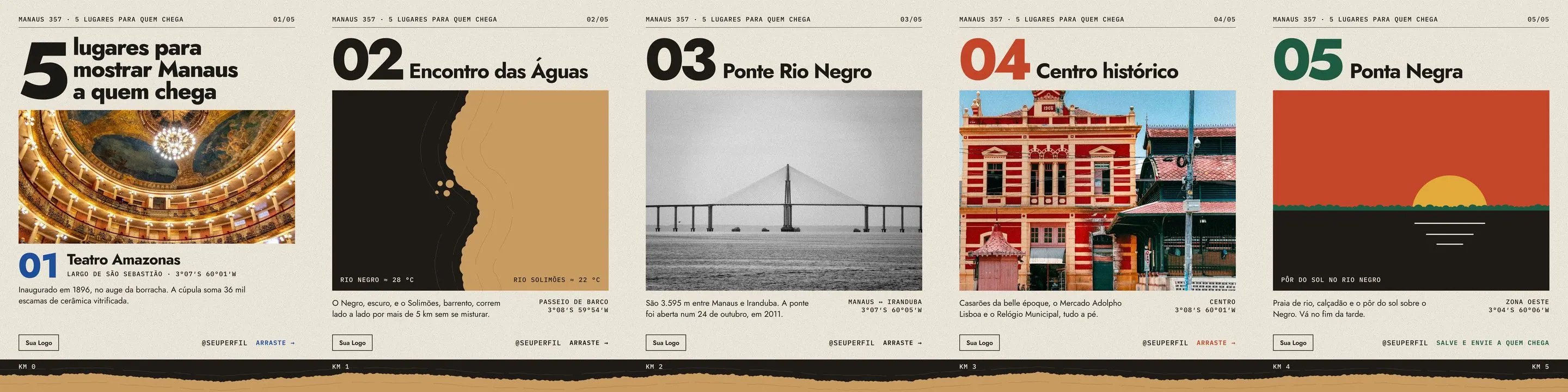 Carrossel Aniversário de Manaus: 5 lugares para mostrar Manaus a quem chega (5 slides)