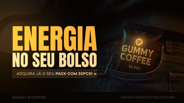 Banner bala de café energética: Energia no seu bolso, pacote no jeans (16:9)