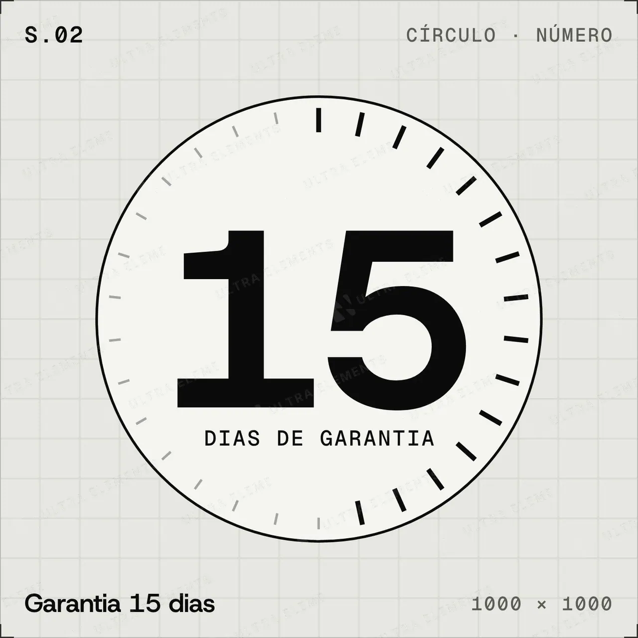 Selo plano Garantia 15 dias: círculo com anel de 30 marcas — imagem 1 de 4