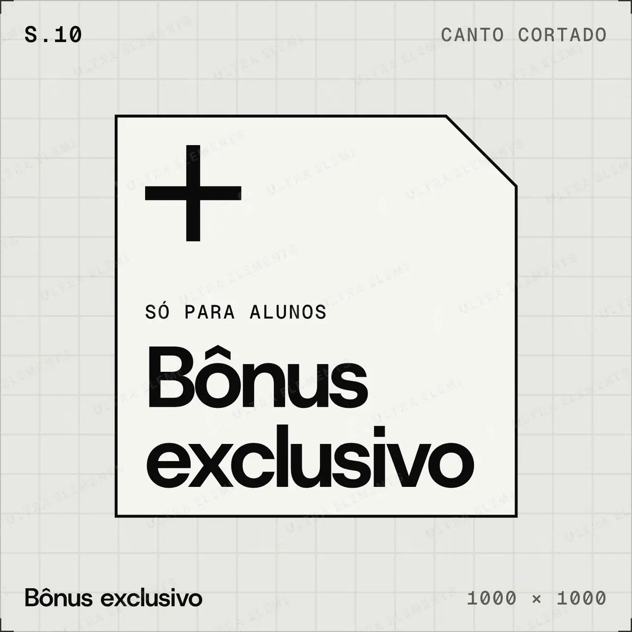 Selo plano Bônus exclusivo: canto cortado com sinal de mais — imagem 1 de 4