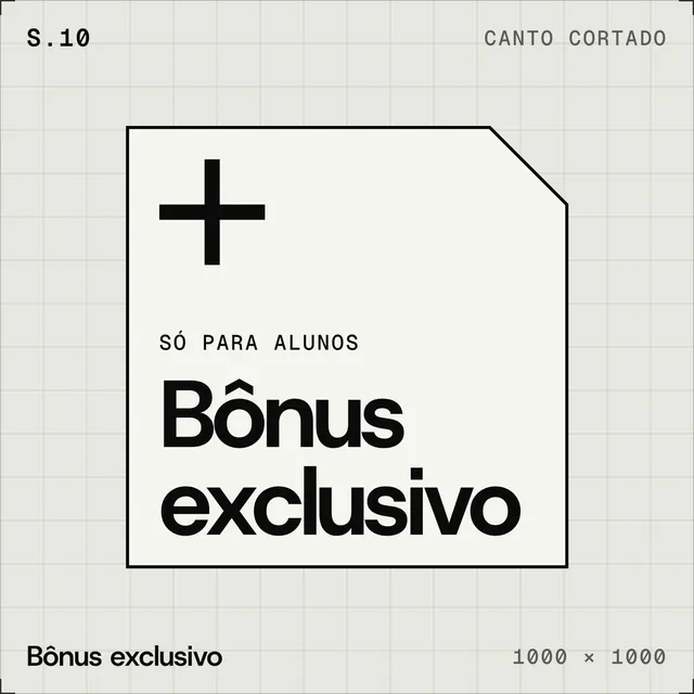 Selo plano Bônus exclusivo: canto cortado com sinal de mais