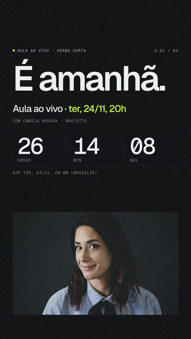 Story Black Friday: É amanhã, aula ao vivo com contador e foto