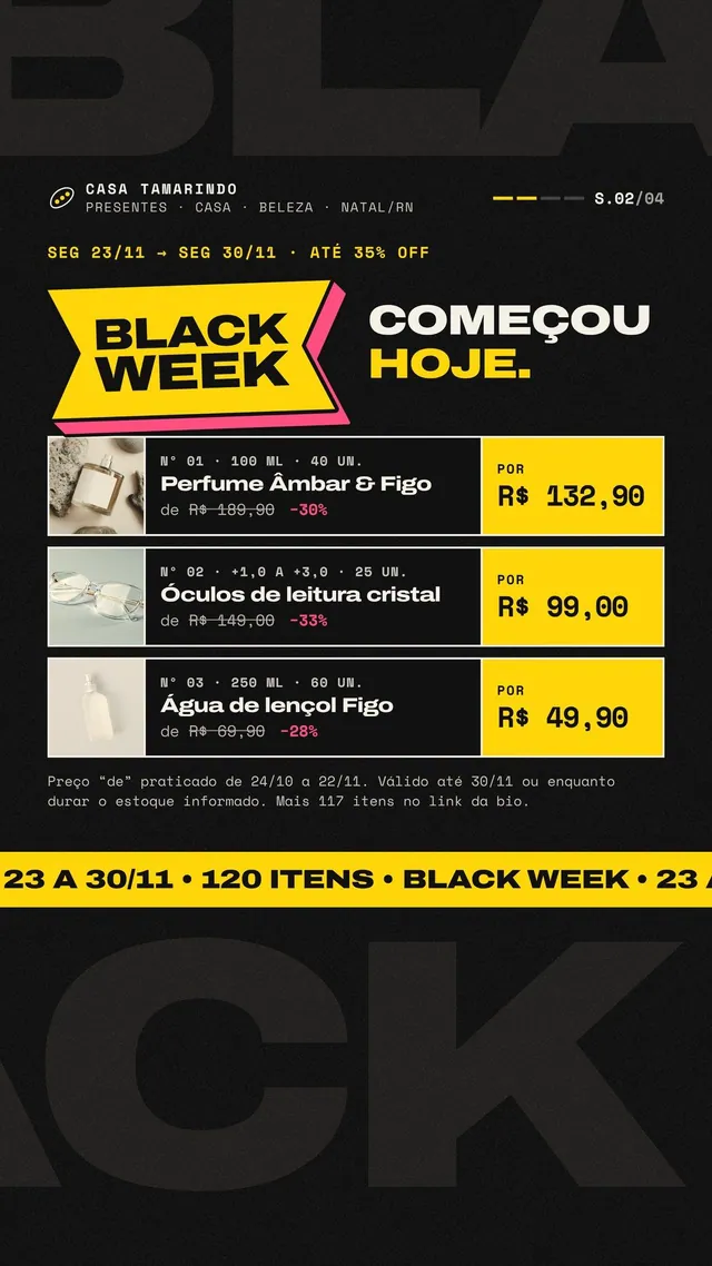 Story Black Week começou: 3 ofertas com preço de/por