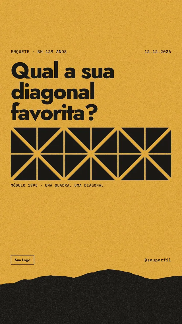 Story Aniversário de Belo Horizonte: enquete 'Qual a sua diagonal favorita?' (versão limpa e guia)