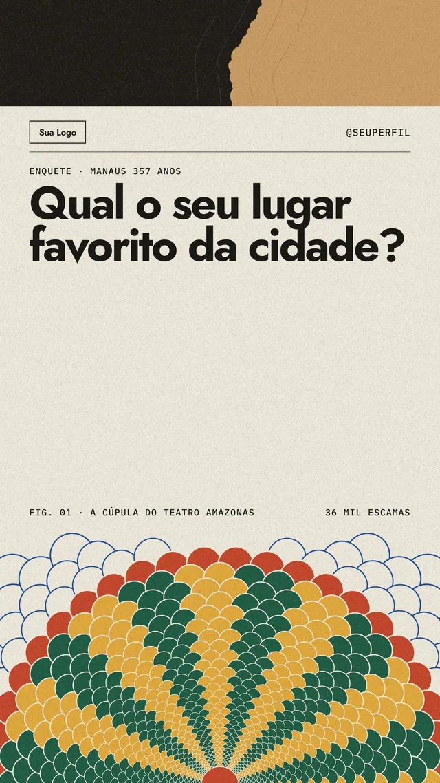 Story Aniversário de Manaus: enquete 'Qual o seu lugar favorito da cidade?' (versão limpa e guia)