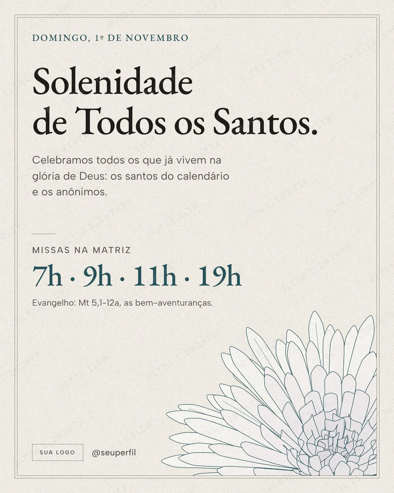 Post Solenidade de Todos os Santos 1º/11: missas na matriz com crisântemo em traço fino
