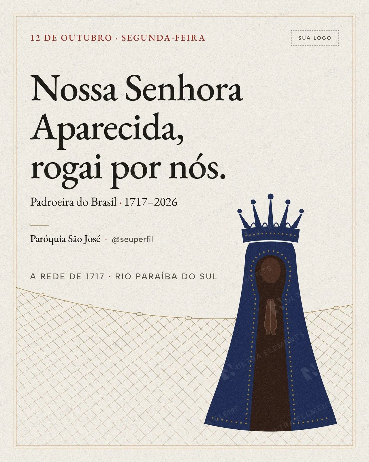 Post e story Nossa Senhora Aparecida 12/10: rogai por nós, com silhueta própria e rede de 1717 — imagem 1 de 4