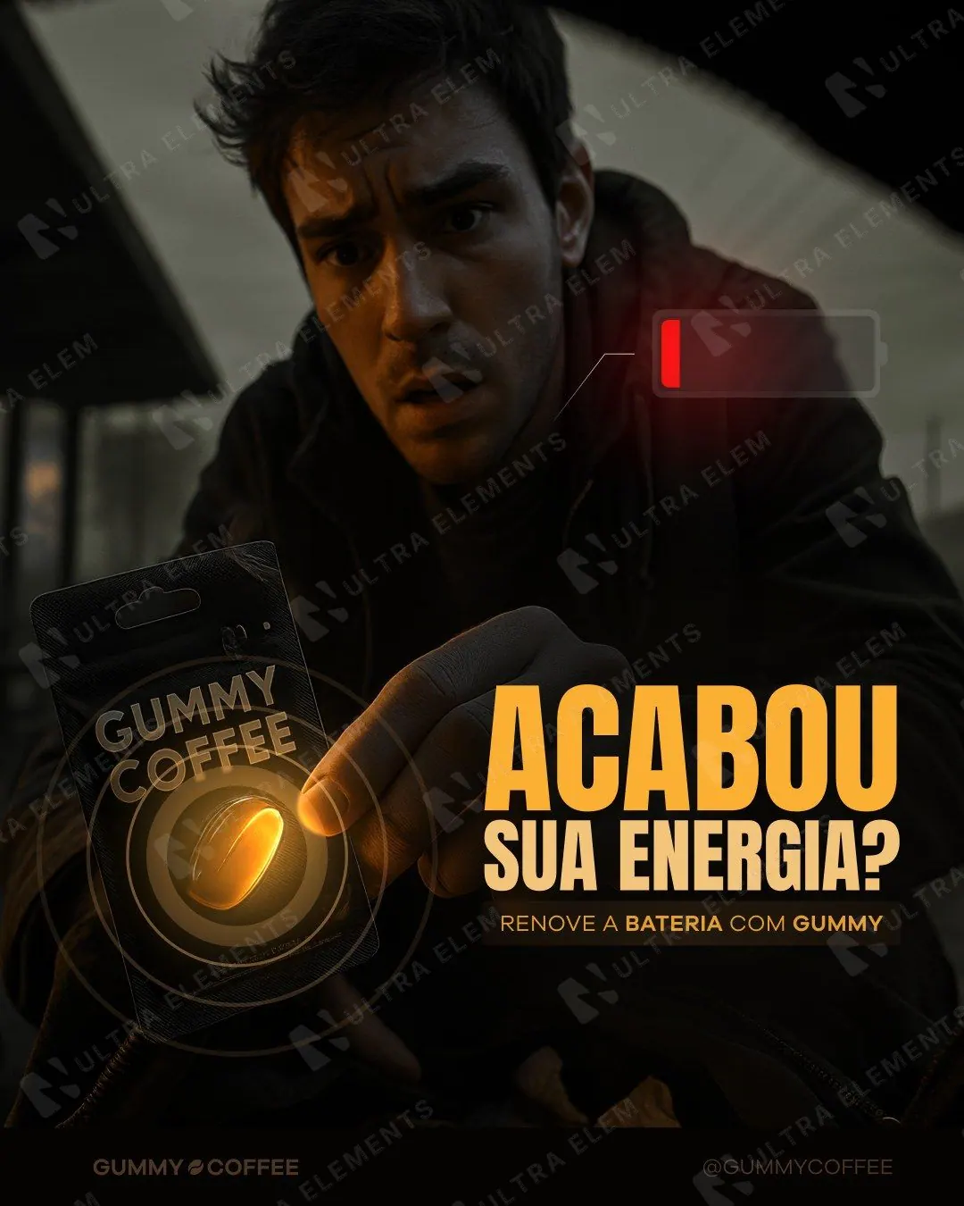 Post bala de café energética: Acabou sua energia? com bateria fraca (feed)