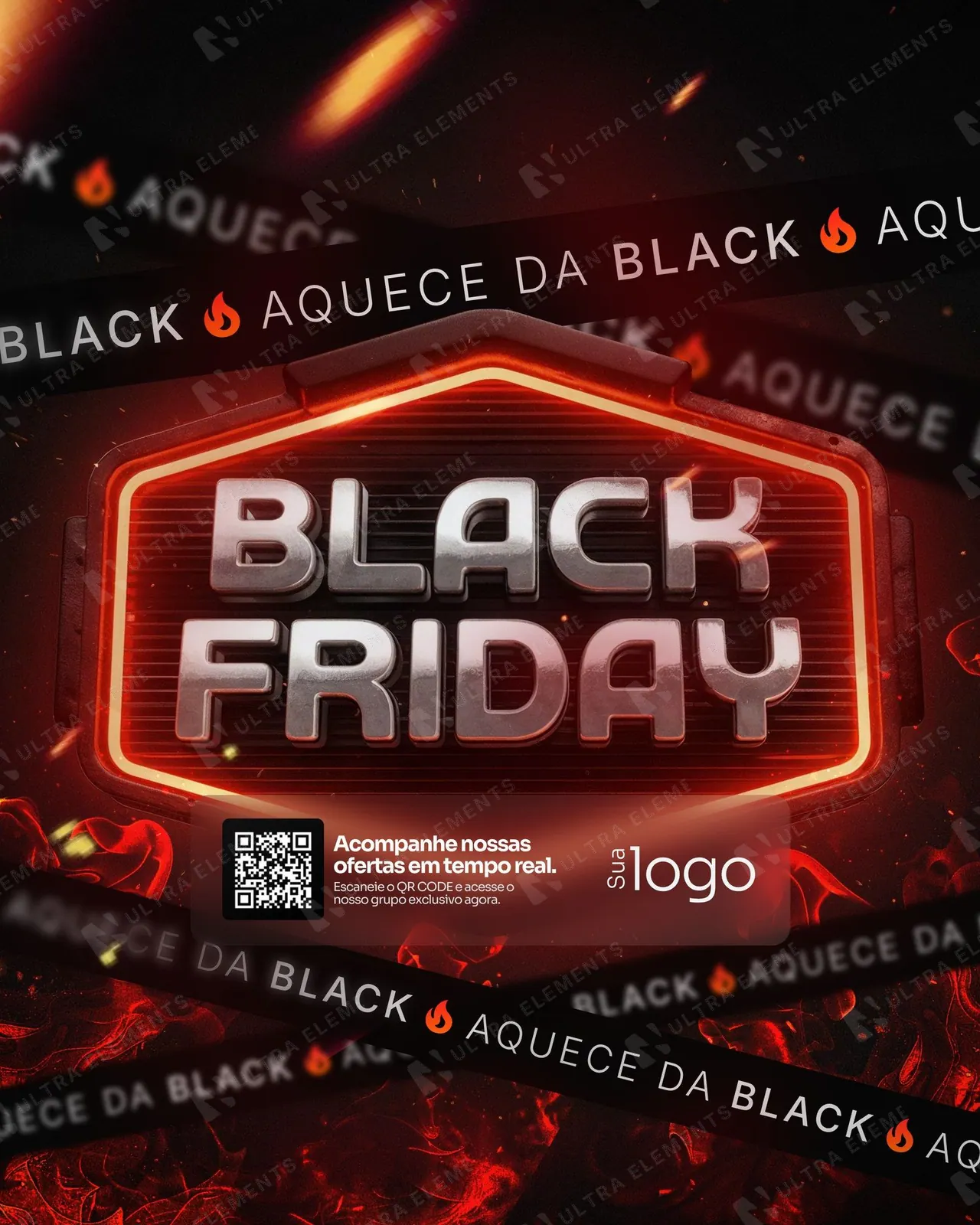 Post Esquenta Black Friday: faixas "Aquece da Black" e QR Code (feed)