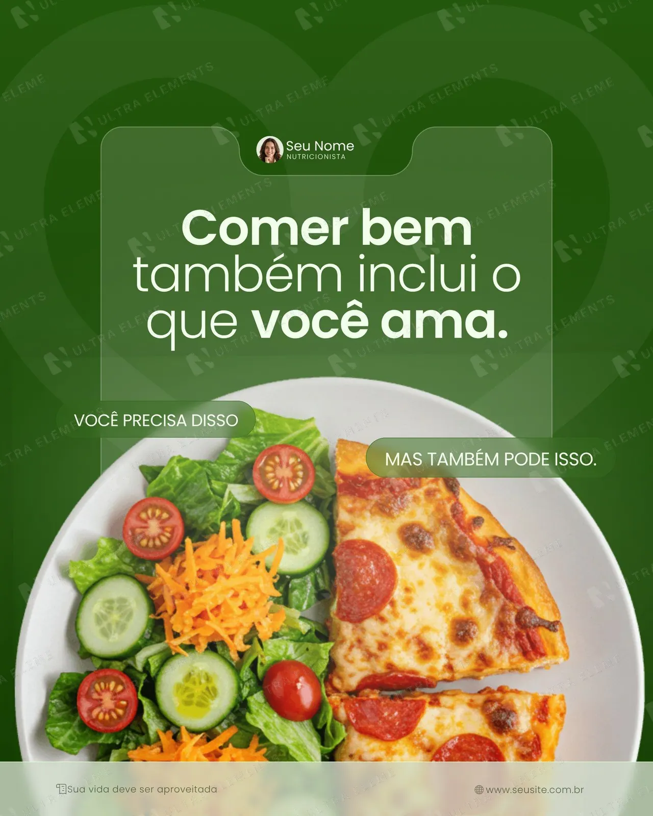 Post nutricionista: Comer bem também inclui o que você ama, salada e pizza (feed)