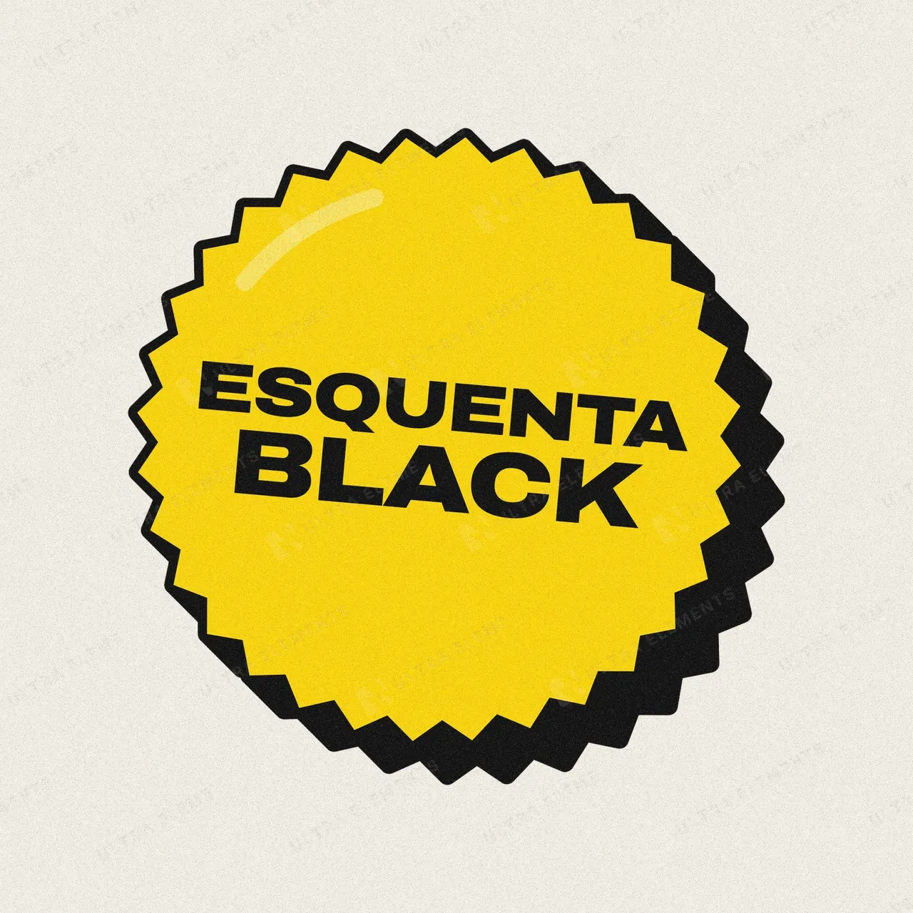Selo 3D Esquenta Black: círculo serrilhado — imagem 1 de 4