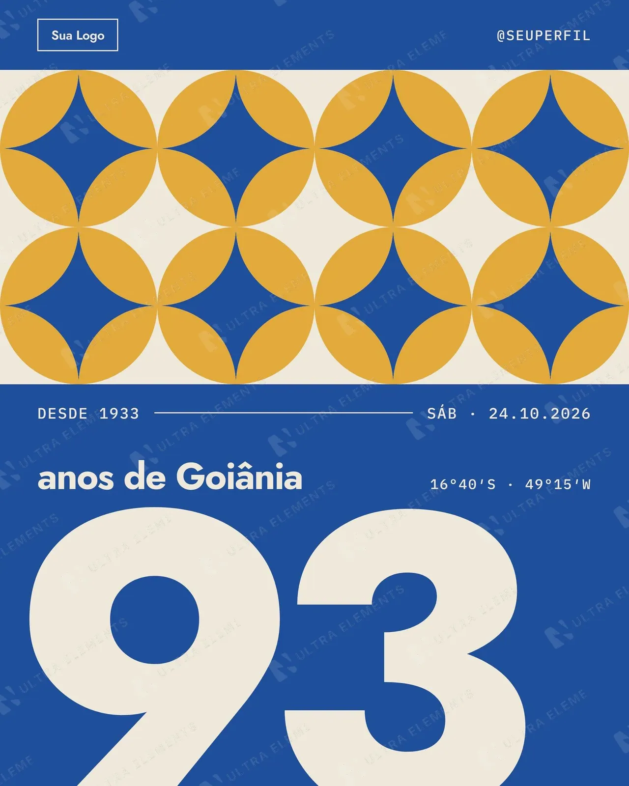 Post Aniversário de cidade: idade gigante sobre azul-azulejo com estrelas de quatro pontas