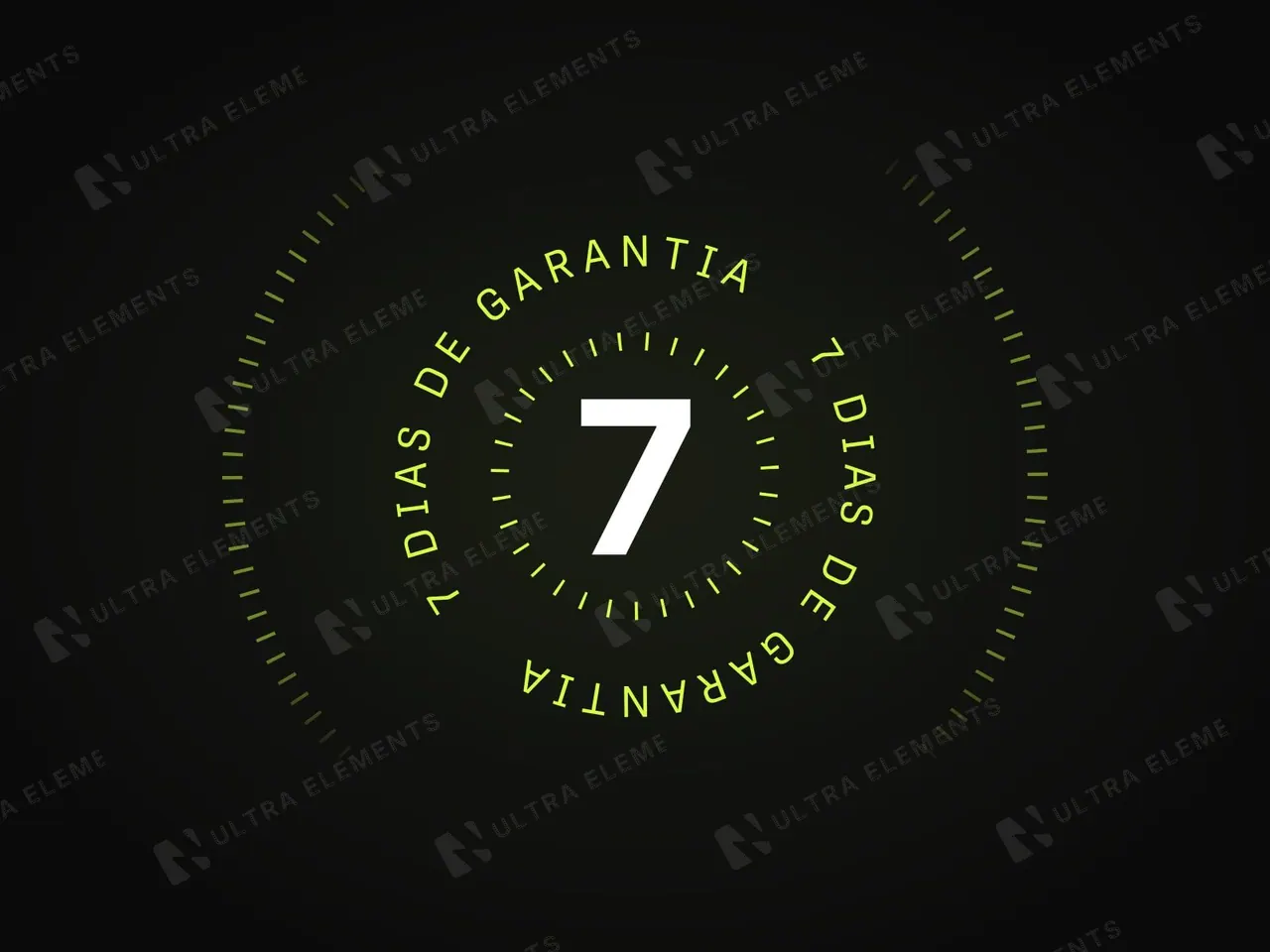 Selo 7 dias de garantia verde-limão com texto circular (SVG + PNG transparente) — imagem 1 de 3