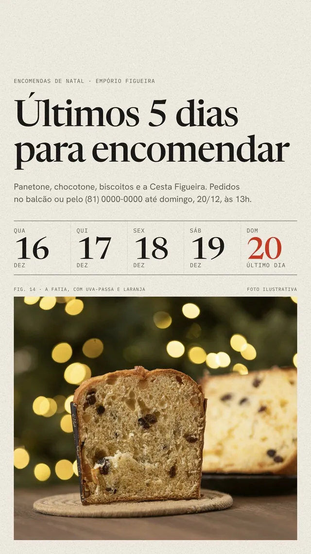 Story Últimos 5 dias para encomendar: contagem regressiva de Natal