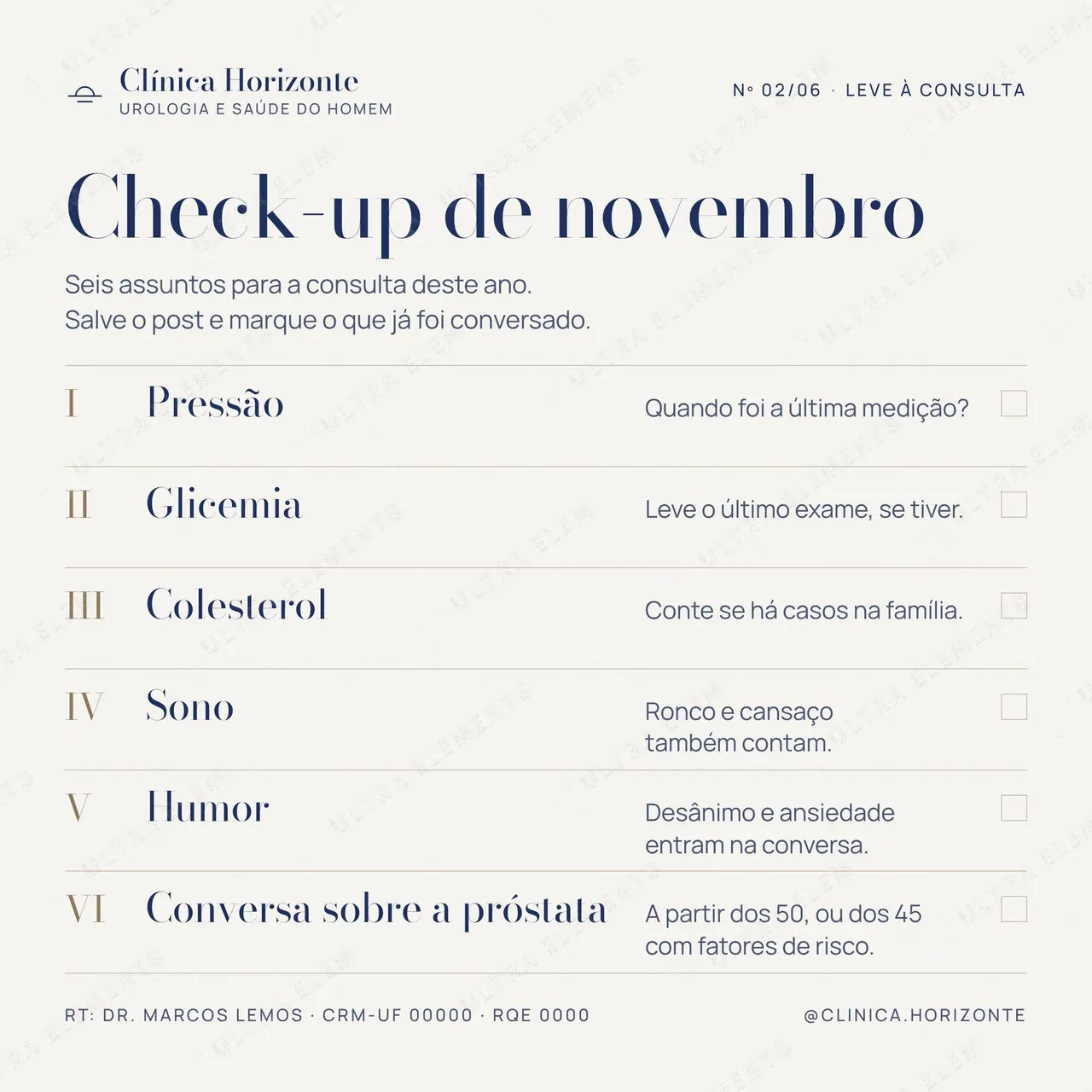 Post Novembro Azul: checklist do check-up de novembro em 6 itens (1:1)